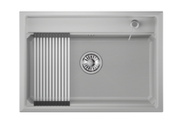 Granula-KS- (БЕЛЫЙ), кухонная мойка, кварц арт-7301, АРКТИК — фото 1, Кухонные мойки