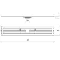 Решетка для душевого трапа Bronze de Luxe 500мм Черная матовая арт-80521B — фото 2, Решетки для лотков и трапов