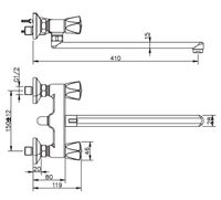Смеситель для ванны ESKO Moscow универсальный Хром арт-MS 31 — фото 3, Смеситель для ванны