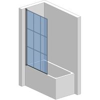 Шторка на ванну AQUAme 80 L профиль Черный матовый стекло прозрачное арт-AQM2858-L — фото 3, Неподвижные шторки для ванной