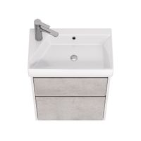 Тумба SLIM, 55 см, подвесная/напольная, 2 ящика, белый глянец / бетон арт-99.0502 — фото 3, Тумбы под раковину