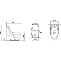 Унитаз биде Laguraty Золото с сиденьем Микролифт арт-2160ACGOLDEN — фото 7, Напольные унитазы