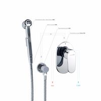 Встраиваемый комплект для биде со шлангом 100 см арт-A15356 — фото 3, Гигиенические души