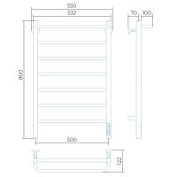 Электрический полотенцесушитель Larusso Прайм КС П7 500х800 Белый арт-4670078536563 — фото 2, Электрические полотенцесушители