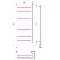 Электрический полотенцесушитель Сунержа Богема 3.0 1000x400 L с полкой Хром арт-00-5806-1040 — фото 2, Электрические полотенцесушители