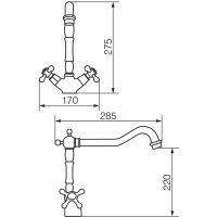 Смеситель для кухни Veragio Agatha Бронза арт-VR.AGT-3711.BR — фото 2, Смесители для кухни