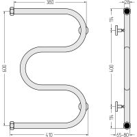 Водяной полотенцесушитель Сунержа М-образный 600х400 Хром арт-00-0007-6040 — фото 2, Водяные полотенцесушители