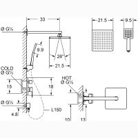 Душевая система Laguraty Хром арт-2158 — фото 3, Встраиваемые душевые комплекты