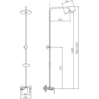 Душевая система Haiba Белый Хром арт-HB24804 — фото 3, Душевые стойки
