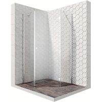 Душевой уголок Ambassador Diamond 100х100 профиль Хром стекло прозрачное арт-12011112R — фото 1, Душевые уголки трапеция