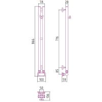 Водяной полотенцесушитель Сунержа Нюанс EU50+ 840х50 Черный матовый арт-31-0212-0840 — фото 3, Водяные полотенцесушители