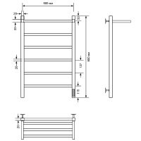 Электрический полотенцесушитель Comfysan Marte-K EC-6 80x50 с полкой Хром арт-012618 — фото 2, Электрические полотенцесушители