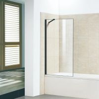 Шторка на ванну Good Door Screen 90 BS-90-C-B профиль Черный стекло прозрачное арт-ПД00119 — фото 1, Неподвижные шторки для ванной