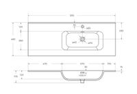 Керамическая раковина, чаша справа, CEZARES арт-CZR-8095-120-R — фото 7, Раковины встраиваемые сверху