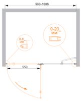 Товар: Душевая дверь CEZARES арт-BERGAMO-W-B-12-100-C-Cr-R - фото 2 Душевая дверь CEZARES арт-BERGAMO-W-B-12-100-C-Cr-R — фото 2, Распашные душевые двери