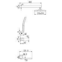 Душевая система Rose R10 с термостатом Хром арт-R1095 — фото 2, Встраиваемые душевые комплекты