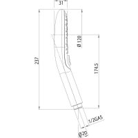 Ручной душ Bossini Syncronia Хром арт-B00800.030 — фото 6, Лейки для душа