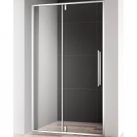 Душевая дверь AQUAme 120 профиль Хром стекло прозрачное арт-AQM7108-12 — фото 1, Распашные душевые двери