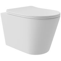 Унитаз Aqueduto Cone Plus подвесной Белый матовый с сиденьем Микролифт арт-CONT0220 — фото 1, Подвесные унитазы