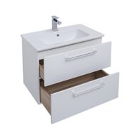 Тумба GIO, 80 см, подвесная, 2 ящика, белый глянец арт-77.0103W — фото 5, Тумбы под раковину