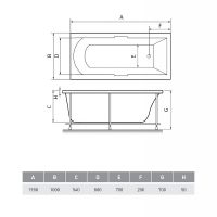 Акриловая ванна Relisan Eco Plus Темза 190х100 без гидромассажа арт-Гл000025013 — фото 2, Акриловые ванны