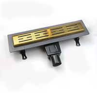 Душевой лоток Drain Leo-30-60 прямой 600 Золото браш Ø 50 мм на ножках, сифон арт-60213060-06 — фото 4, Душевые лотки