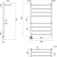 Электрический полотенцесушитель Domoterm Медея с 2 полками П8 500x800 EL Золото арт-Медеяс2полкамиП8500x800ELзолото — фото 2, Электрические полотенцесушители