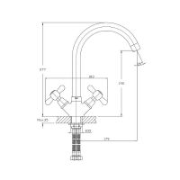 Смеситель для кухни Haiba Хром арт-HB4525 — фото 2, Смесители для кухни