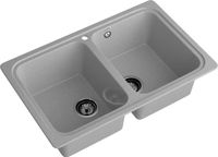 GRANFEST Мойка STANDART 780K 2 чаши 780*510мм серый арт.GF- арт-S-780K серый — фото 1, Кухонные мойки