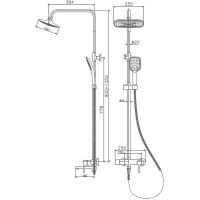 Душевая система Haiba Белый Хром арт-HB24805-8 — фото 4, Душевые стойки
