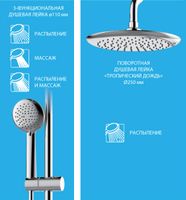 Душевая система Lemark Tropic Хром Черный арт-LM7009C — фото 7, Душевые стойки