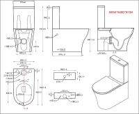 Унитаз компакт Orans WM-9906G с бачком и сиденьем Микролифт арт-9906GWM — фото 2, Напольные унитазы