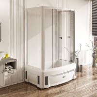 Душевой уголок Radomir Диана 140x95 с поддоном профиль Белый стекло прозрачное арт-1-03-1-0-0-0140 — фото 2, Прямоугольные душевые уголки