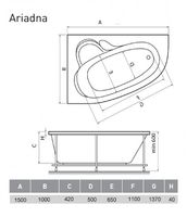 Акриловая ванна Relisan Ariadna 150x100 L без гидромассажа арт-Гл000000533 — фото 4, Акриловые ванны