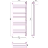 Водяной полотенцесушитель Сунержа Богема+ 1200x500 с полкой Белый арт-12-0223-1250 — фото 3, Водяные полотенцесушители