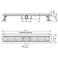 Душевой лоток Raglo 80 с решеткой Сатин / под плитку арт-R652.80.05 — фото 2, Душевые лотки