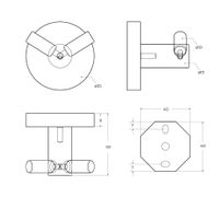 Товар: Крючок двойной CEZARES арт-RELAX-HKD-GM - фото 2 Крючок двойной CEZARES арт-RELAX-HKD-GM — фото 2, Крючки для полотенец