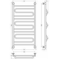 Водяной полотенцесушитель Сунержа Элегия+ 1000х500 Черный матовый арт-31-0205-1050 — фото 3, Водяные полотенцесушители