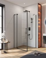 Душевой уголок CEZARES арт-SLIDER-AH-1-100-100/110-C-NERO — фото 1, Прямоугольные душевые уголки