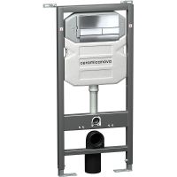 Система инсталляции для унитазов CERAMICANOVA Envision с кнопкой смыва Flat цвет хром, креплениями,  арт-CN1002CH — фото 1, Инсталляции для унитазов