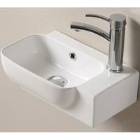 Раковина CeramaLux 40 Белая глянцевая арт-78580L — фото 1, Мини-раковины