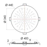 Верхний душ Remer Хром арт-357EFM44 — фото 2, Верхние души