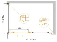 Душевой уголок CEZARES арт-GIUBILEO-AH-1-120/90-SCORREVOLE-CP-G — фото 2, Прямоугольные душевые уголки