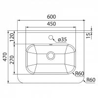 Раковина Iddis IDDIS 60 Белая арт-0106000i28 — фото 2, Раковины встраиваемые сверху