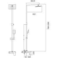 Душевая система Haiba Нержавеющая сталь арт-HB24803-2 — фото 3, Душевые стойки