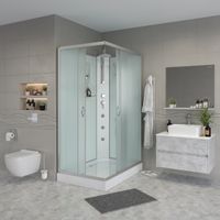 Душевая кабина Niagara Classic NG-43185-14QBKTG (110х80х210) низкий поддон(13см),стекло матовое,3 ме арт-431853QBKTG — фото 1, Душевые кабины