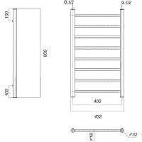 Водяной полотенцесушитель Domoterm Медея П8 400x800 Золото арт-МедеяП8400x800золото — фото 2, Водяные полотенцесушители