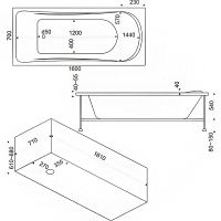 Акриловая ванна Bas Стайл 160x70 без гидромассажа арт-В 00034 — фото 2, Акриловые ванны