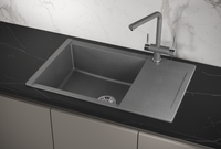 Granula-ES-, кухонная мойка, кварц, ESTETICA арт-7807, ГРАФИТ — фото 1, Кухонные мойки