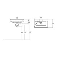 Слим Синерджи, 55 см, мебельный умывальник, керамический арт-17055-KL — фото 4, Мини-раковины